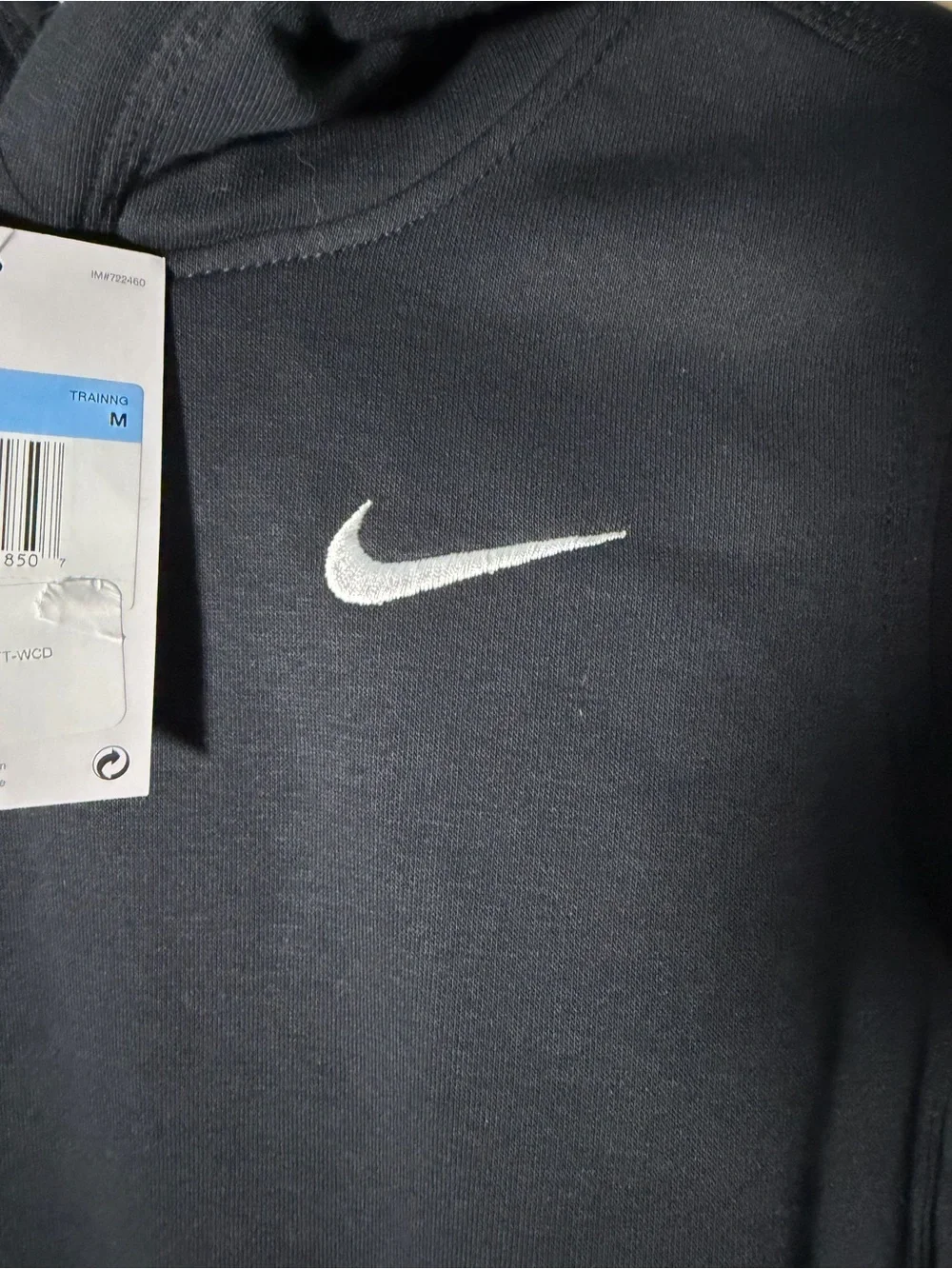 Nike Kids size Medium Black Swoosh Pullover Hoodie new with tags